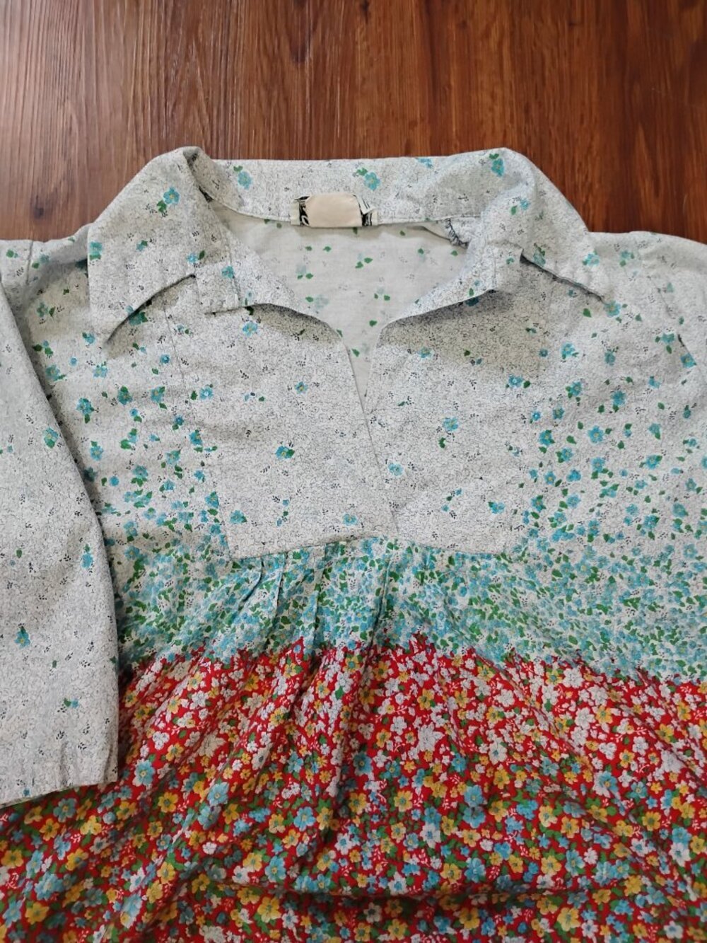 Vintage Teddi California Floral Cottage Core Blouse Top Shirt